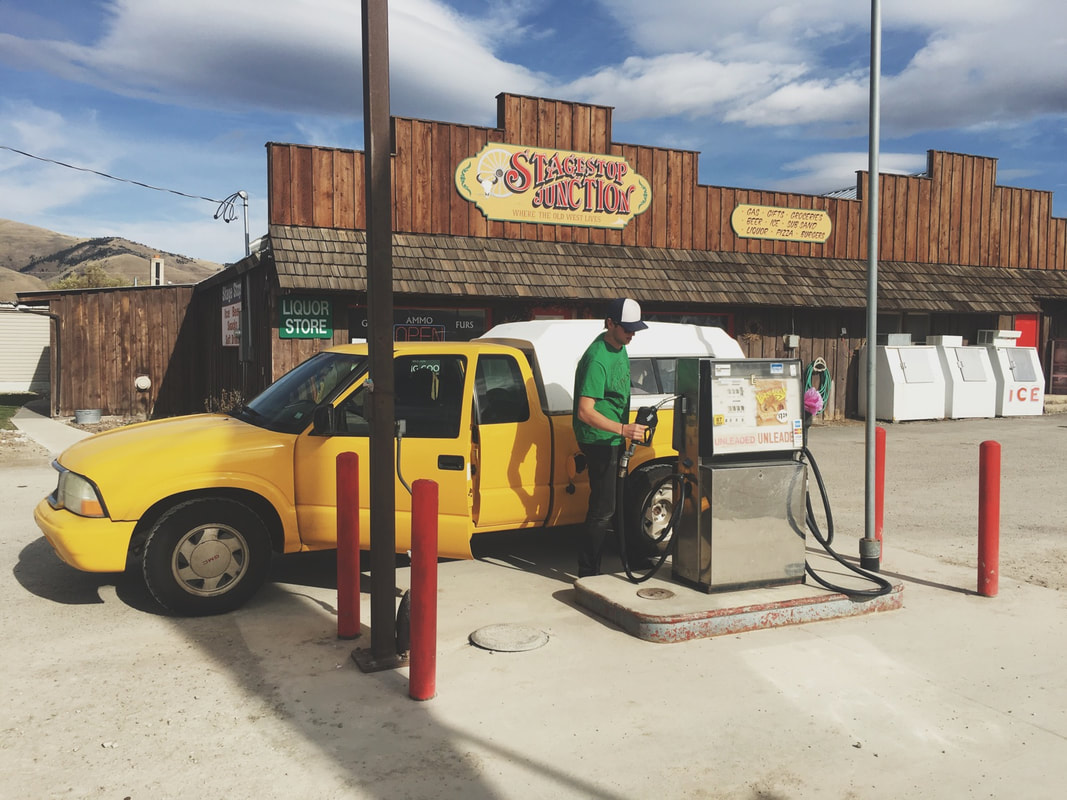 Sustainable Travel: Filling up at an Old-timey Gas Pump