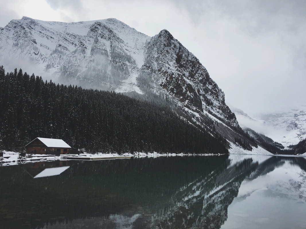 Sustainable Travel: Snowy Lake Louise, Banff National Park