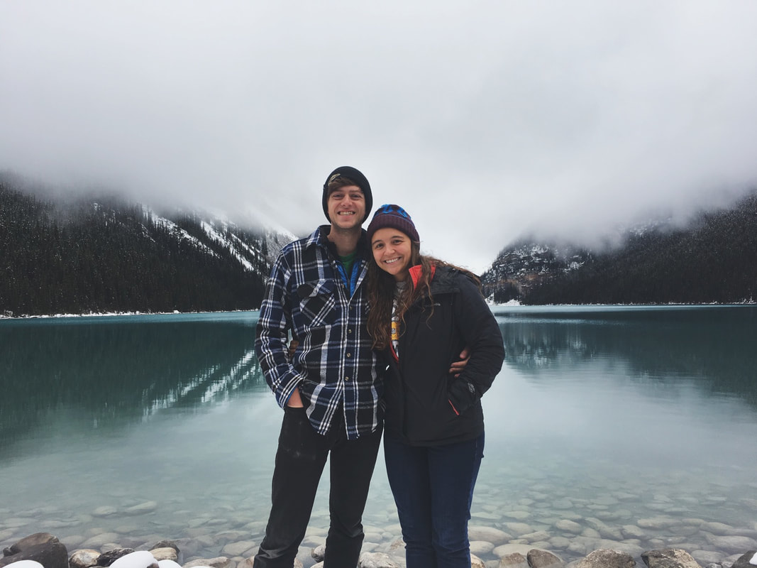 Sustainable Travel: Conrad and Jennifer at Lake Louise, Banff National Park